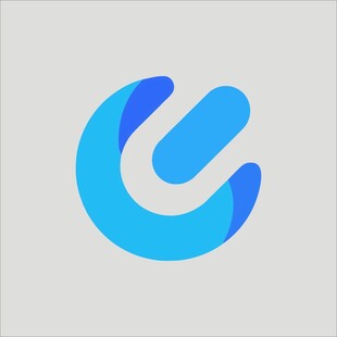 蓝色渐变字母U标志