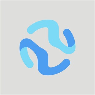 蓝色抽象流线图形标志