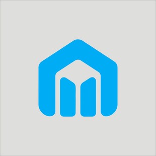 蓝色房屋形状图标