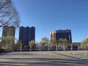 城市开阔广场与高楼景观