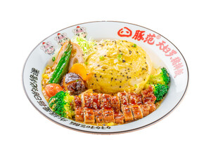 滑蛋咖喱炸大虾饭