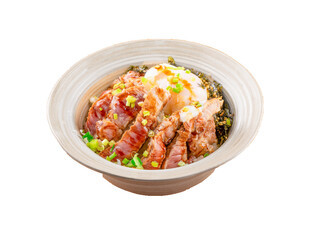 美味虾仁叉烧煲仔饭