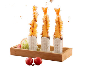 日式天妇罗虾料理摆盘
