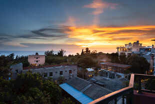 城市日落美景俯瞰