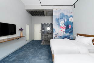 现代简约风双床卧室空间