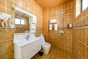 复古瓷砖浴室内部景象