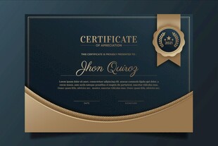 金色优雅证书模板