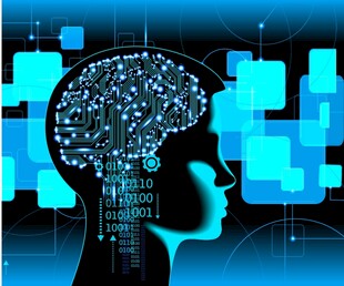 科技脑形图案与数字元素