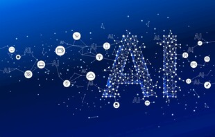 AI人工智能科技背景 蓝色海报