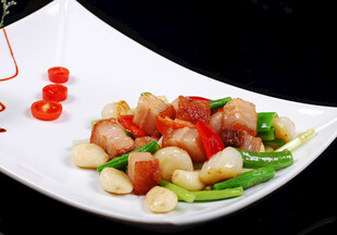 美味培根炒鲜贝