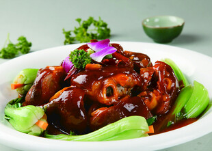 红烧茄子配青菜