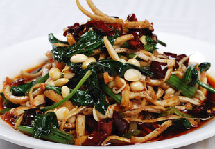 凉拌菠菜金针菇