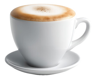 白色杯中的美味卡布奇诺