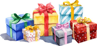 多彩礼品堆