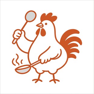 烹饪公鸡形象插画
