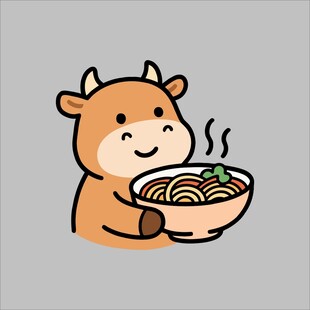 小牛开心吃面条