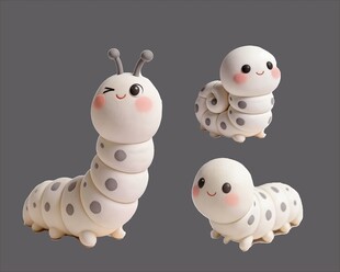 可爱卡通蚕宝宝