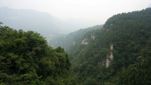 山峦叠翠的秀丽山谷景色