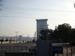 城市远景中的建筑与树木