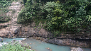 恩施山间幽潭 绿意环绕美景