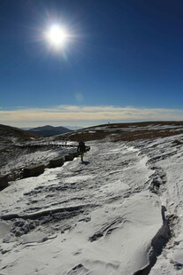 雪地上的耀眼阳光