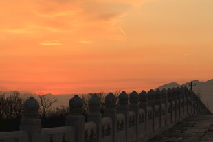 长城落日壮丽景观