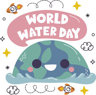 世界水日卡通插画