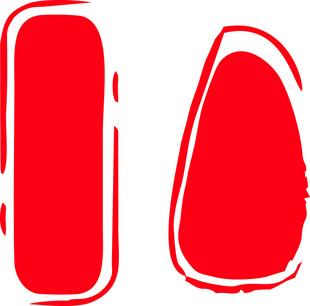 红色印章形状矢量图形