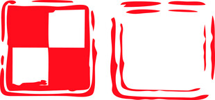 红色方形边框设计元素