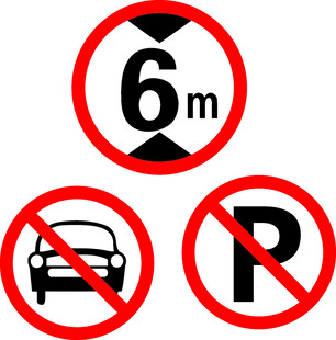 6米禁停及禁车禁停标志
