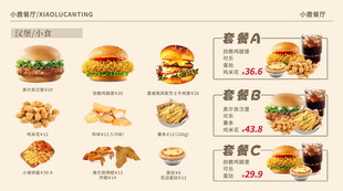 汉堡菜单设计炸鸡可乐菜单灯箱