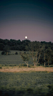 月夜下的田野风光