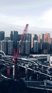 城市高架桥施工现场