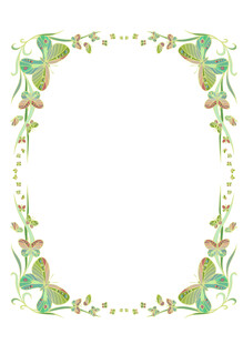 绿色花卉装饰边框图案
