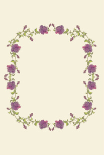 紫色花卉花环装饰图案