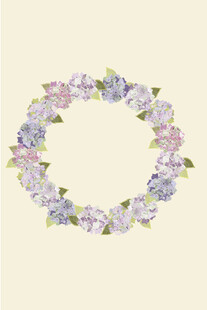 紫色花卉花环图案设计