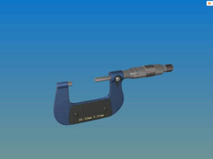 千分尺测量工件动画