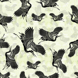 群鹤飞舞图案设计