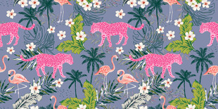 粉色老虎花卉图案背景