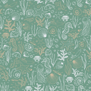 海洋植物图案背景纹理图