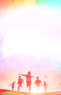 彩色背景下的欢乐人群