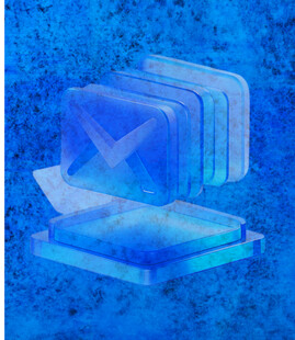 蓝色科技风邮件存储概念图