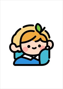 读书的卡通小女孩