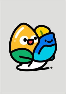 可爱卡通蛋形角色互动