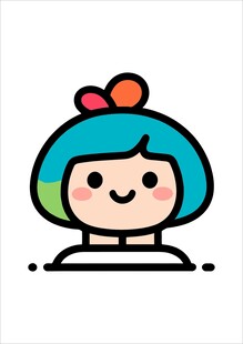 可爱短发卡通女孩形象