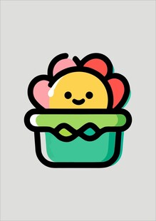 可爱花朵盆栽卡通形象