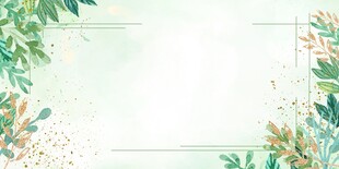 清新绿植边框背景图