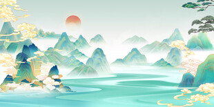 水墨山水间的诗意风景