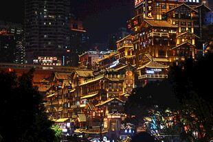 重庆洪崖洞璀璨夜景