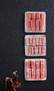 新鲜猪肉条整齐包装